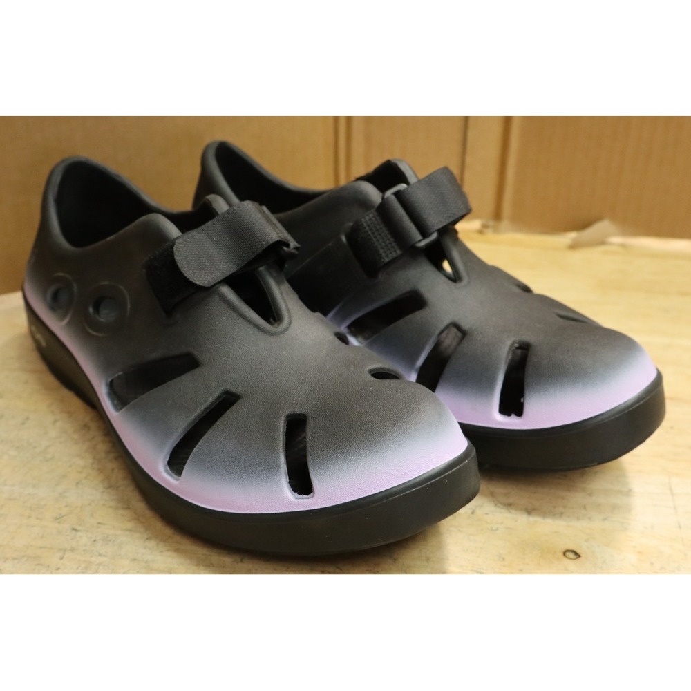 Oofos Oocandoo Unisex Black Purple Slip On Recovery Shoe Size M 8 W 11
